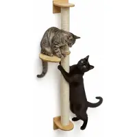 Eyepower 102 cm Arbre à chat mural avec 1 plateau pour chats - Arbre à chat en sisal pour montage mural