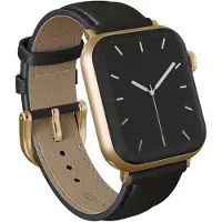 Burga Bracelet en cuir véritable pour Apple Watch | 38/40/41/42 mm - Don't Text / Gold