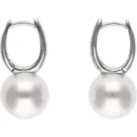Faina Boucles d'oreilles argent / blanc perle