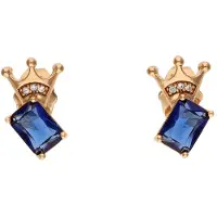 NAEMI Boucles d'oreilles bleu marine / or rose