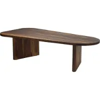 FineBuy Table basse en bois massif de Sheesham ovale 120cm - Table de salon faite main avec pieds en plateau massif - Table basse moderne en bois véritable