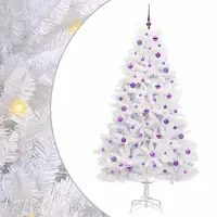 vidaXL Sapin de Noël Artificiel à Branches Articulées Blanc 210 cm
