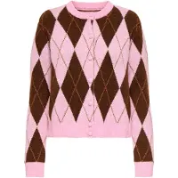 ONLY Cardigan 'ONLAnnika' marron / brun foncé / rose clair