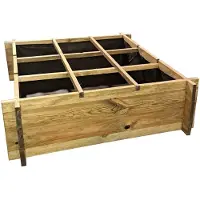 HABITAT ET JARDIN Carré potager en bois "Iris" - 90 x 90 x 28 cm