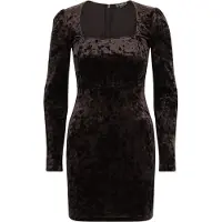 Superdry pour femme. W8011984A Robe en velours marron (XL), Casuel, Fête, Classique, Polyester, Manche longue