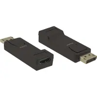 Kramer AD-DPM/HF/RING - Adaptateur vidéo - DisplayPort mâle vers HDMI femelle - prise en charge 1080p (HDMI, 2.10 cm), Adaptateur données + vidéo, Noir
