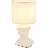 Globo Lampe de table, statue, crème, textile, H 33 cm
