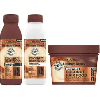 Garnier FRUCTIS Hair Food Huile de Coco 3-en-1 Masque Nourrissant pour Cheveux Frisés 390 ml