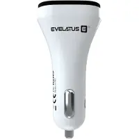 Evelatus Chargeur de voiture rapide QCC02, Adaptateur pour véhicule, Blanc