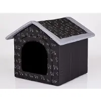 HOBBYDOG Coussin pour chien Niche pour chien Lit pour animal Lit pour chat - Standard - 52 x 53 x 46 cm [Taille : R3] - Noir avec chiens