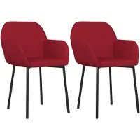 vidaXL Chaise de salle à manger 2 pcs. Velours rouge vin