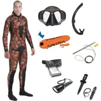 Spetton Pack Fire Red Camo Elite Pro 3 Mm Diving Wetsuit Orange M Homme