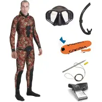 Spetton Pack Fire Red Camo Elite 3 Mm Spearfishing Wetsuit Orange M Homme