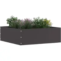 vidaXL Bordure de jardin, 6 pièces, 40 x 40 x 13 cm, acier, noir