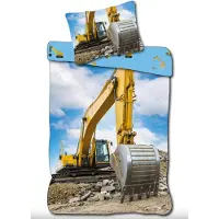 BrandMac Yellow Excavator 100 X 140 Cm Bedding For Craddle Doré Enfants