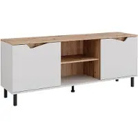 Vicco Meuble TV Marelle Blanc/Artisan 150x60cm avec 2 portes, Model 57837