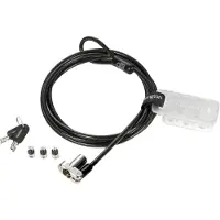 Kensington - Câble de Sécurité à Clé Universel 3-en-1 pour Ordinateur Portable, Câble Antivol de 1,8m en Acier