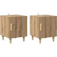 vidaXL Cabinet de chevet 2 pcs Chêne artisanal 40 x 40 x 50 cm