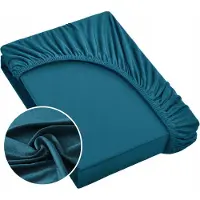 Eurofirany DESIGN 91 Medvilninė paklodė su guma JERSEY, 140X200+30CM, 125 g/m2, spalva : turkio (140 x 200 x 30 cm)