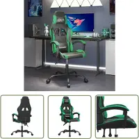 The Living Store Chaise de jeu noir et vert similicuir