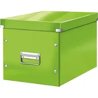 Leitz Boîte de rangement carton Click & Store Wow Cube Format L vert