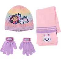 Cerda Universal Filles, Écharpe, Gabbys Dolls House winter set snood hat gloves, Pink, Violet, Multicolore