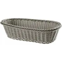 Galicja Corbeille allongée grise tressée 7,5x30x15 cm
