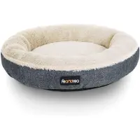 Feandrea , lit pour chien, panier pour chien, lit pour chat, forme en anneau, diamètre 65 cm, gris foncé, modèle PGW065G01