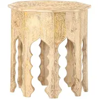 vidaXL Table d'appoint Ø48 cm Bois de manguier massif