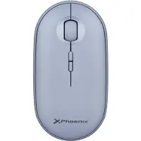 Phoenix Technologies Souris sans fil Bluetooth ou 2,4 GHz Phoenix Rebble - Clic silencieux - Bleu