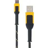 DeWalt Câble de recharge DWT1311348 USB-A vers USB-C, 1,8 m, renforcé et robuste pour les chantiers et les ateliers