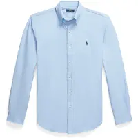 Ralph Lauren pour homme. 710929349009 Chemise en popeline stretch Custom Fit bleue (L), Casuel, Coton, Manche longue