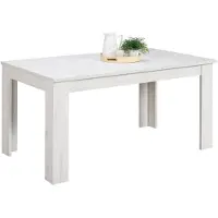 Homestyle4u Table à Manager Table Extensible Table Salle a Manger Table de Cuisine en Bois Blanc
