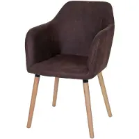 Mendler Chaise de séjour / salle à manger Malmö T381, style rétro des années 50 tissu, vintage marron foncé