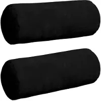 vidaXL Coussins D'accent 2 Pcs Noir Ø 15 X 40 Cm Tissu En Microfibre