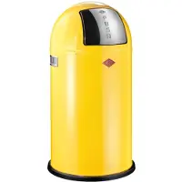 Wesco Collecteur de déchets 175831-19 PUSHBOY en LEMONYELLOW de 50 litres avec couvercle rabattable / Poubelle / Poubelle