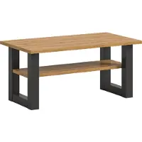 Ebuy24 Seattle table basse 90x50 cm 1 étagère chêneReproduction.
