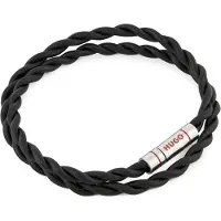 HUGO Bracelet double tour en cuir tressé