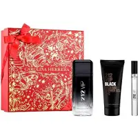Carolina Herrera 212 Vip Black Men Eau De Perfume Spray 100ml Set 3 items