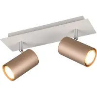 TRIO Luminaire , 2 spots Marley GU10, couleur café, métal