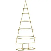 vidaXL Arbre de Noël en métal Doré 90 cm Acier peint par poudre