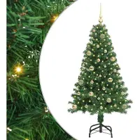 vidaXL Sapin de Noël artificiel Vert 150 cm PVC, Acier et Plastique