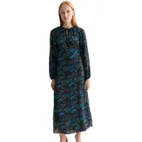 Scotch & Soda Wrap Key Hole Long Sleeve Midi Dress Noir 36 Femme