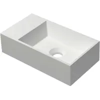Ink Contra lave-mains - 40x22x10cm - vasque droite - 0 trous de robinetterie - polystone blanc mat 3403003