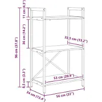 vidaXL Étagère Chêne Artisanal 56 X 34 X 96 Cm Bois D'ingénierie