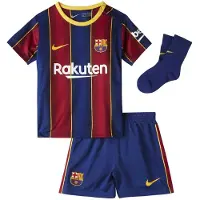 Nike Fc Barcelona 20/21 Breathe Home Short Sleeve Junior Set Bleu 18-24 Months Garçon
