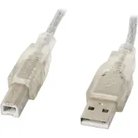 Lanberg Câble USB 2.0 AM-BM ferrite 5m transparent
