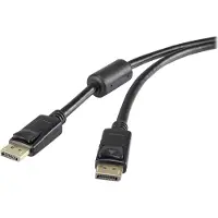 Renkforce Câble de connexion DisplayPort mâle, DisplayPort mâle 3.00 m noir UHD 4K @ 60 Hz plaqué or