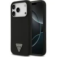 GUESS - Silicone Triangle Logo MagSafe (GUHMP17LSCTRLMK) - iPhone 17 Pro - Black (Apple iPhone 17 Pro), Coque pour téléphone portable, Noir