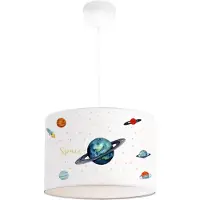 Lux.pro Lampe à suspendre pour enfants 'Rugby' E27 réglable en hauteur blanc avec motif de planètes